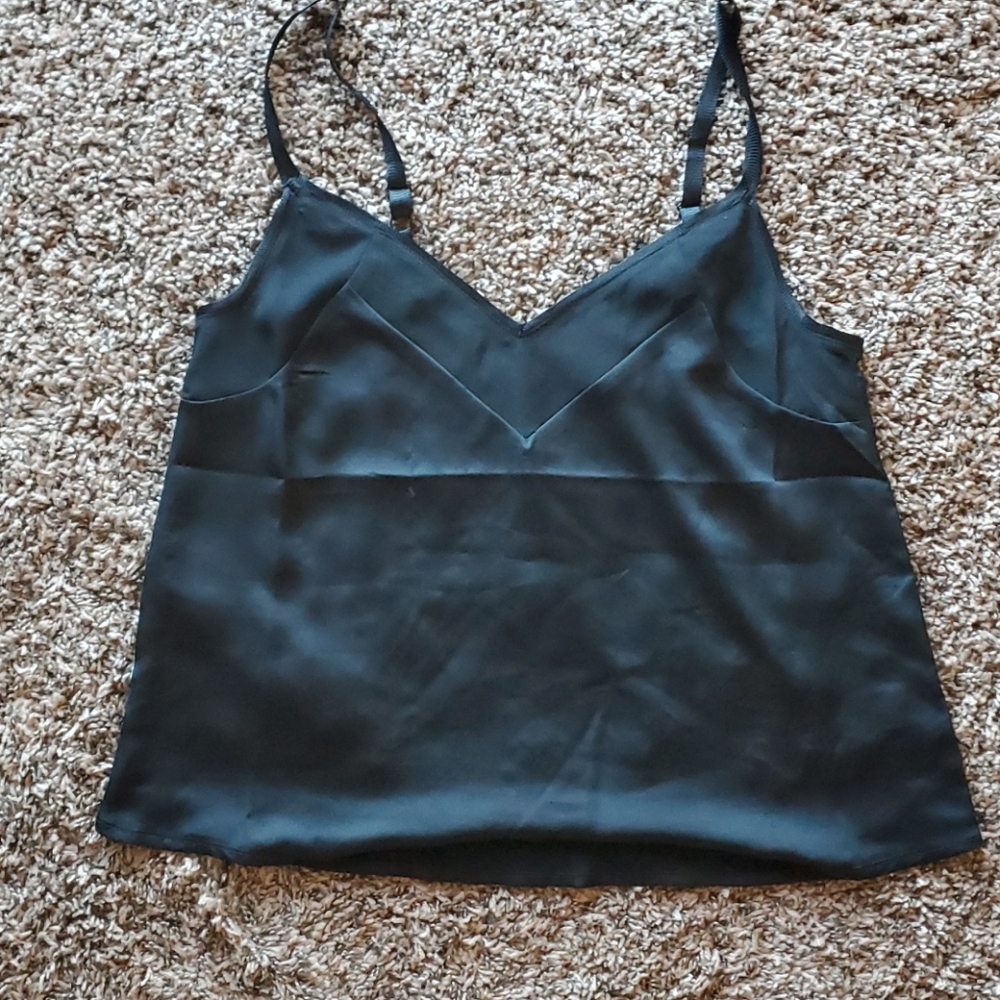 Black flowy silky tank
